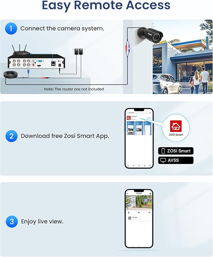 ZOSI 4 x 2MP 1080p Home Security Camera Outdoor Indoor, 1920TVL HD CCTV Bullet Camera, 100ft Night Vision, 90° Wide Angle, IP66 Weatherproof Surveillance Camera with 24 LEDs (Black Color)