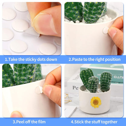 1500 Pieces Double Sided Adhesive Dot Clear Sticky Tack Removable Stickers Acrylic Round Putty No Traces Sticky Putty Waterproof Sticky Dot for Craft DIY Art Office Supplies (6mm, 1500)