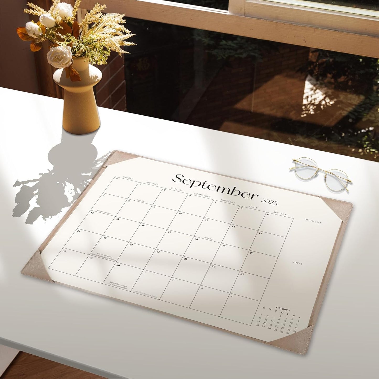 Large Desk Calendar 2025-2026 with Desk Mat, Desktop Calendar 18 Monthly Runs From July 2025 to December 2026, Desk Pad Calendar 22 x 17 Inch Perfect for Planning, Organizing, and Scheduling Your Life (Apricot)
