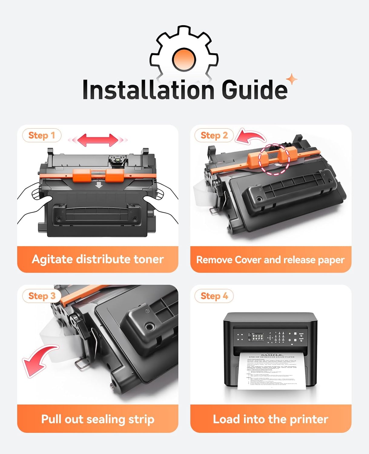90A Black Toner Cartridge 1-Pack High Yield with Chip Replacement for HP 90A CE390A Toner Cartridges Compatible with HP Laser Jet Enterprise 600 M601 M602 M603 M4555 MFP M602x M602n M603dn Printer Ink