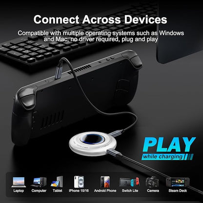 FP108 500GB Magnetic Portable SSD, External Solid State Drives with PD-100W and 2050MB/s USB-C 3.2 Gen 2x2, Play While Charging, Compatible with iPhone 16/15 Pro Max, Android, PC, Mac, Switch Lite