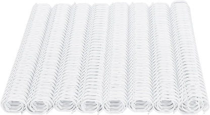 3 to 1 Pitch Twin Loop Wire Binding Spines, 3/8 Inch Book Binder Combs, 100 Pack Spiral Binding Coils for Booking Binder Machine, Students and Coworkers (60 Sheet Capacity, White)