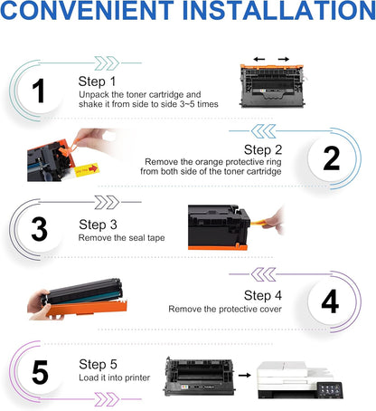 37A Toner Cartridges 2 Pack Black CF237A(with Chip) Compatible for 37A Toner Cartridges Work for Enterprise M607n M608dn M609 M608n M607dn MFP M632 M631 Printer (2 Pack, Black)