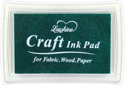 Craft Ink Pad for Rubber Stamps, Paper, Wooden, Fabric, Scrapbooking, Non-Toxic Finger Ink Pads for Kids (Blackish Green)