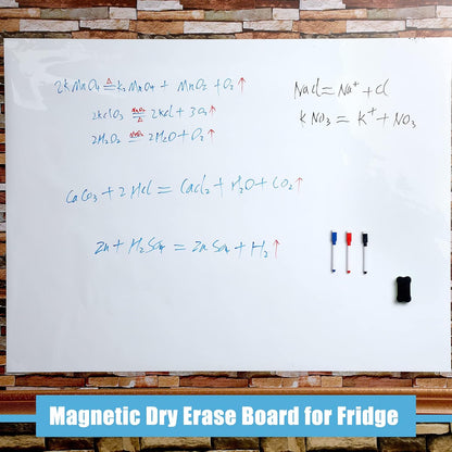 Magnetic Dry Erase Whiteboard Contact Paper White Board Wall Paper Magnetic White Board Wall Decal Peel and Stick for Classroom Playroom Office with 3 Markers and Eraser(36 x 48 Inch)