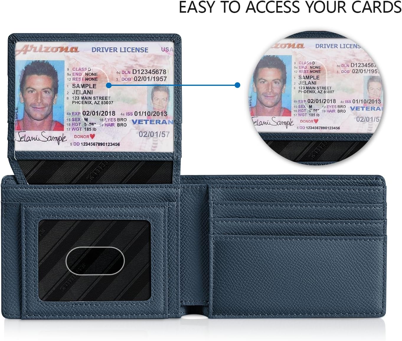 RUNBOX Wallet for Men Slim Rfid Leather 2 ID Window With Gift Box