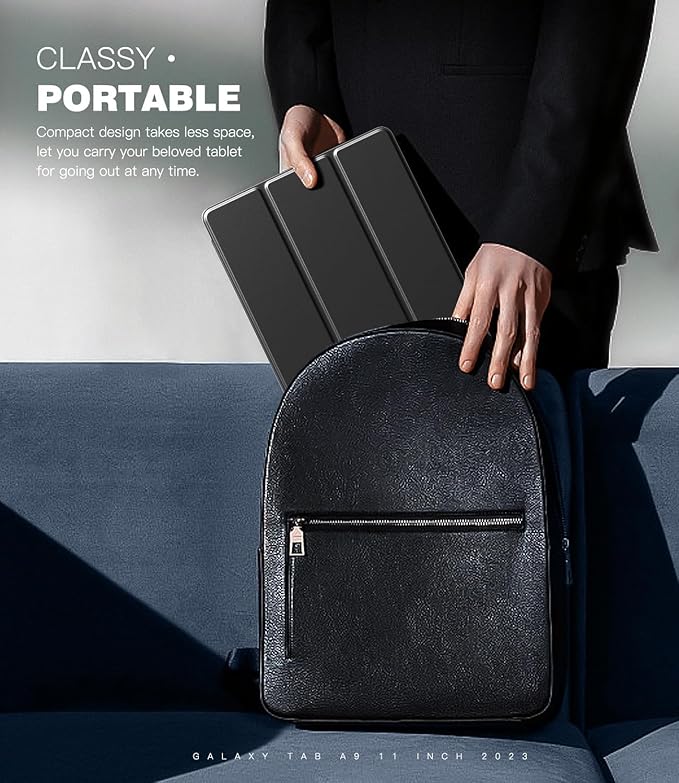 TiMOVO Case for Samsung Galaxy Tab A9+/A9 Plus 11 Inch 2023, Slim Lightweight Stand Hard Back Shell Protective Cover for Galaxy Tab A9+ Tablet SM-X210/X216/X218, Auto Wake/Sleep, Black