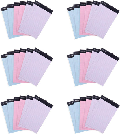 Mintra Office Legal Pads, ((xBasic, 8.5in x 11in, Narrow (Pastel), 36pk (6-6pks))