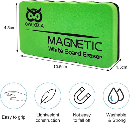 OWLKELA Magnetic Whiteboard Eraser, Dry Eraser Board Erasers, Dry Eraser for White Board, for Classroom, 4 Pack, Perfect for Home, College and Office Use