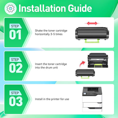 58D1H00 Black High Yield Toner Cartridge with Chip Replacement for Lexmark MS725 MS821 MS822 MS823 MS824 MS825 MS826 MX721 MX722 MX725 MX822 MX824 MX826 Ink Laser Printer dvn dn de ade adhe adxe n