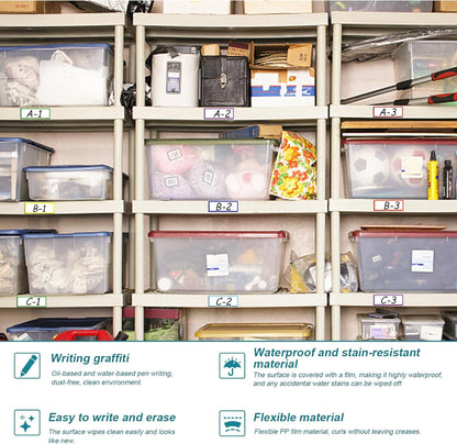 80 Pack Magnetic Dry Erase Labels 8 Colors 3.2"x1.2" Magnetic Labels Reusable Strips for Classroom, Office, Cabinet, Write On Magnets Sticker Writable Erasable Name Tags for Fridge