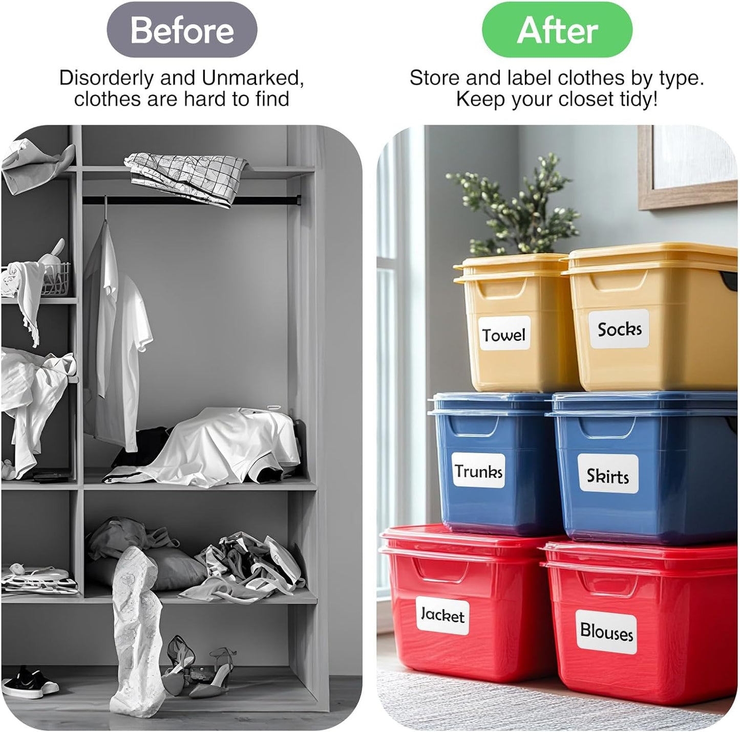 100Pcs Large White Labels for Storage Bins,6x4 Inch Removable Labels,Large Labels for Blank Box,Strong Adhesive Tear Resistant No Residue Blank Labels (White)