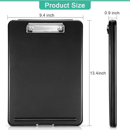 Geyee 16 Pcs Clipboard with Storage Plastic Foldable Nursing Clipboard Storage with Pen Holder 9. 5 x 13. 4 Inch Foldable Clip Board with Low Profile Clip for Student Teacher Nurse Office Supplies