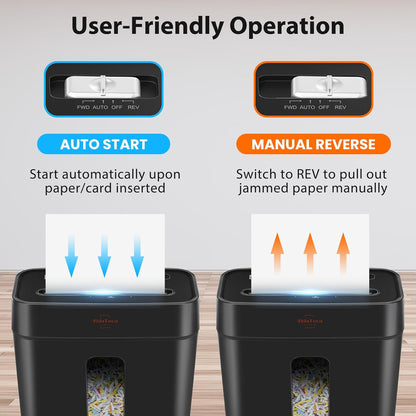 Shredder for Home Use 8-Sheet Cross-Cut Paper Shredder with P-4 Higher Security,Shred Card/Clip/Staple,Small Document Shredding Machine for Home Office Heavy Duty with Jam Proof,3.04-Gal Bin