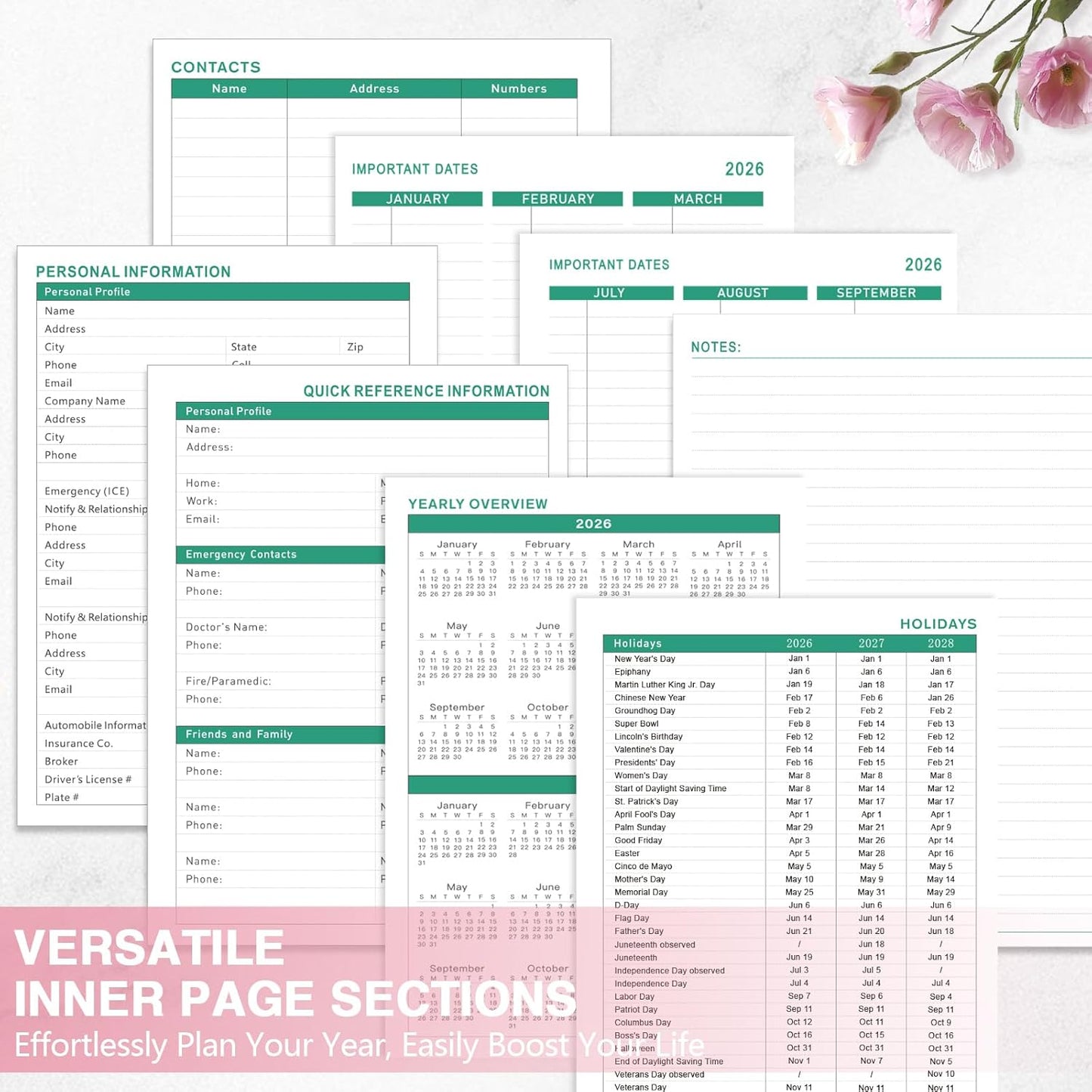 Large 2026 Planner – Weekly & Monthly Planner Organizer from January 2026 - December 2026, 8.8"x11.4" Daily Agenda Planning Book with Pocket, Stickers & Tabs for Women Students Office, A4 Size
