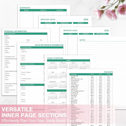 Large 2026 Planner – Weekly & Monthly Planner Organizer from January 2026 - December 2026, 8.8"x11.4" Daily Agenda Planning Book with Pocket, Stickers & Tabs for Women Students Office, A4 Size