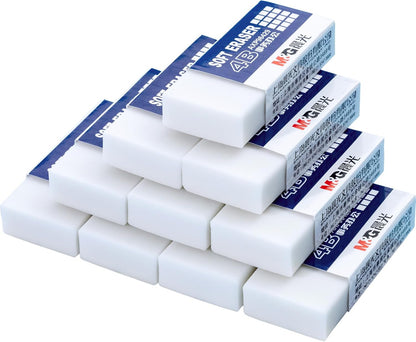 M&G 30 Pack Large Erasers Pencil Erasers, 4B White Rubber Eraser Rectangular Bulk for Kids School Students Office, Art Erasers for Drawing