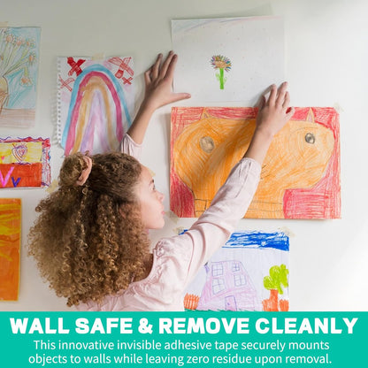 Invisible Clear Tape Bulk with Dispenser, 6 Pack Transparent Tapes Frosted Writable, Bulk Tape Rolls 7/10 X 1000 Inches School Home Office Supplies for Gift Paper Wrapping, Art Craft, Labeling