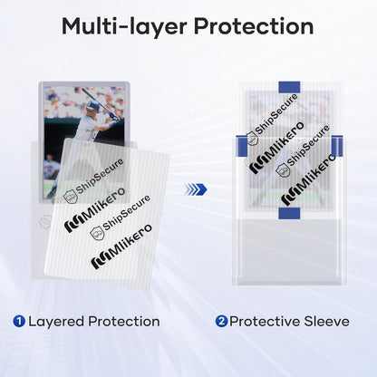 360 Pack Trading Card Shipping Protectors, 3.5'' x 4.5'' Plastic Card Protector with Tape Rolls for Mailing Sports Cards