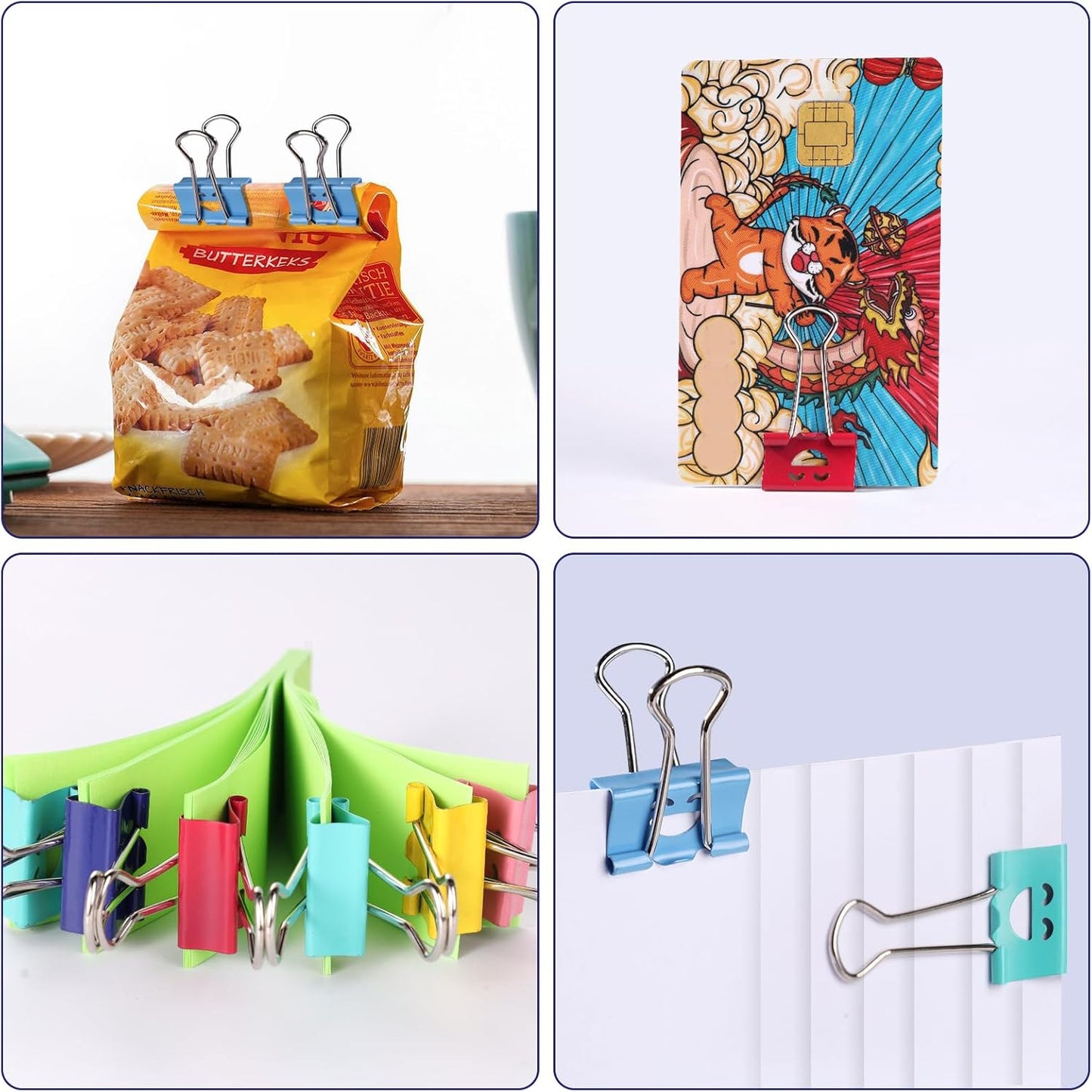 Ufmarine 60 Pcs Small Binder Clips 3/4 Inch, Cute Smiling Binder Clips for Officee
