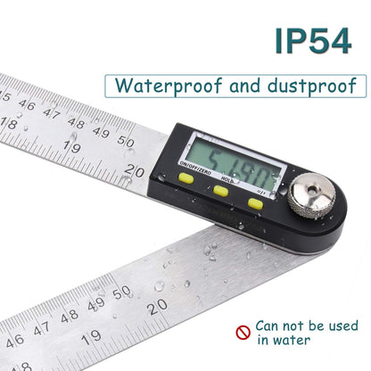 Delgada 20 inch/500mm Digital Protractor Stainless Steel Digital Display Angle Ruler Digital Angle Measuring Finder Tool for Woodworking