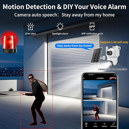 Dual Lens Security Cameras Wireless Outdoor for Home Security,WiFi,2-Way Audio,Night Vision,Motion Detection,No mothly fee Cameras,IP65 Water Proof