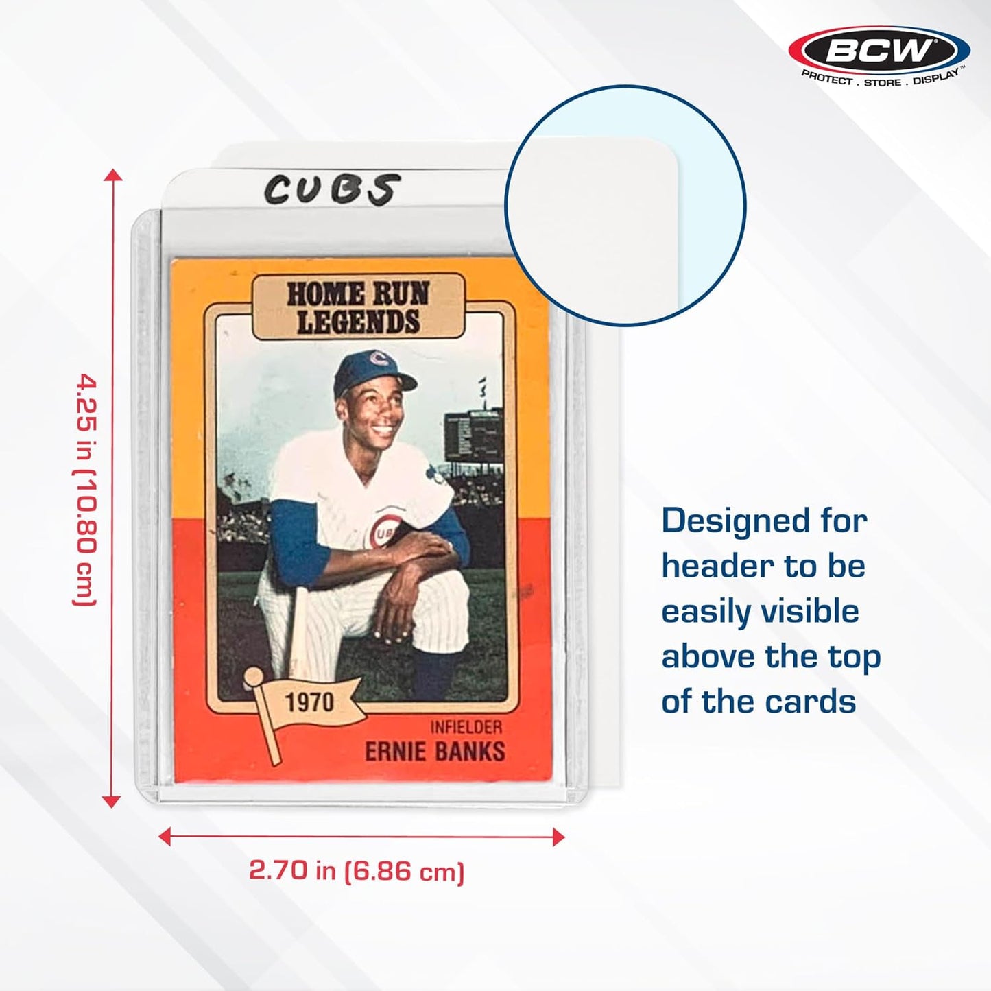 BCW Tall Trading Card Dividers - 50 ct | Archival Quality, Write-On Index Tab, 3 11/16 X 2 11/16 Inches | Fits Vault, Super Vault, QuickFold, Shoe, and Super Shoebox Boxes | Card Organizer Dividers