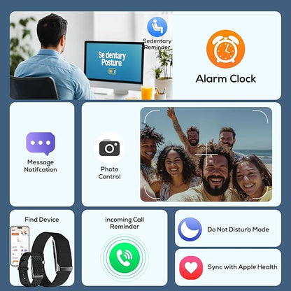 Health Smart Bracelet, Activity & Fitness Trackers/SpO2/ Heart Rate / Blood Pressure/ Sleep Stress/IP68 Waterproof for120 Sport Modes,Automatic Monitoring Wearable Fitness Tracker Comes With Free App