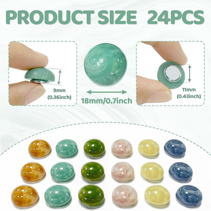 Qualsen Fridge Magnets, Colorful Decorative Cute Refrigerator Magnets for Whiteboard, Locker, Kitchen, Office, Classroom（24 Pcs）