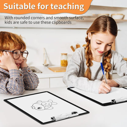 Black Clipboards, PANDRI 16 Pack Plastic Clipboards with Low Profile Clip 12.5 x 9 Standard Letter Size Clipboard for Classrooms Offices