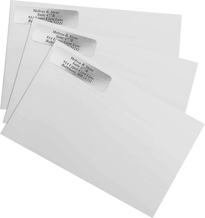 Silver Foil Personalized Return Address Labels Without Dispenser - Roll of 500 Custom Stickers