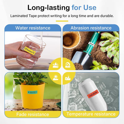 Labelife TZe TZ Tape 18mm 0.7" Laminated Compatible with Brother P Touch Label Tape 3/4 Inch TZe-241 TZe-441 TZe-541 TZe-641 TZe-741 for PTD410 PTD400 PTD610BT PTD600 PTP710BT PT-1880,5 Color