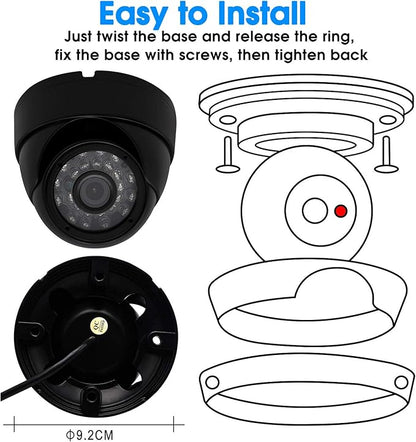 SVPRO Outdoor USB Camera 1080P Full HD Waterproof Night Vision Camera with Infrared LEDs,USB Security Camera for Home Surveillance System 30/60/120fps OV2710 Dome Camera with IR-Cut&Metal Housing