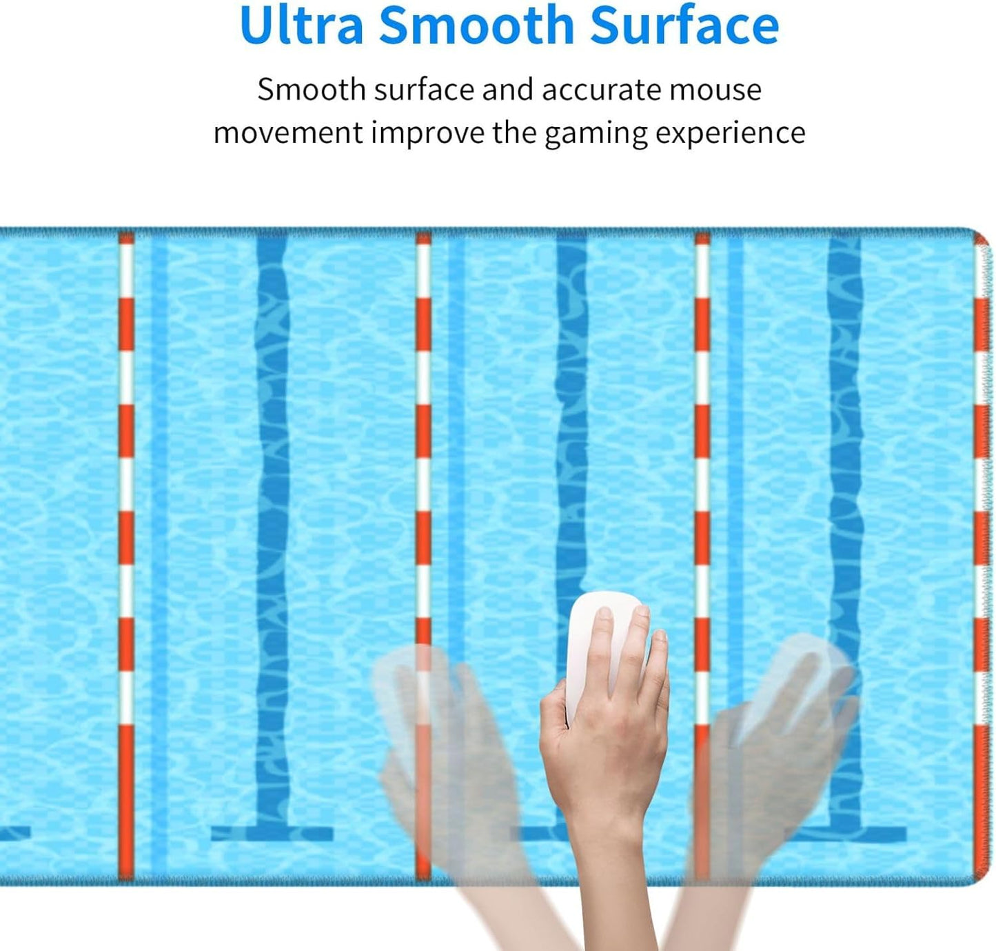 Swimming Pool Mouse Pad, Large Big Gaming Mouse Pad Desk Pad, Mousepad with Non-Slip Rubber Base, Extended XXL Mouse Mat for Computer Laptop Office Accessories