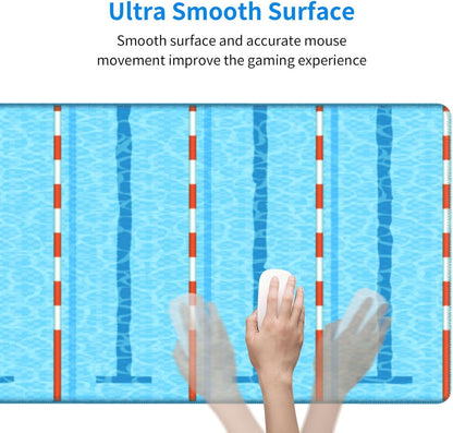 Swimming Pool Mouse Pad, Large Big Gaming Mouse Pad Desk Pad, Mousepad with Non-Slip Rubber Base, Extended XXL Mouse Mat for Computer Laptop Office Accessories