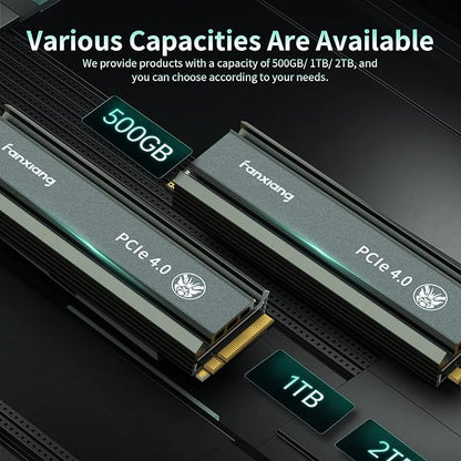 fanxiang S660 PCIe 4.0 2TB SSD for PS5 with Heatsink, Up to 5000MB/s, NVMe M.2 SSD Internal Gaming SSD NAND SLC Cache Suitable for PS5 Enthusiasts, Technology Enthusiasts, IT Professionals