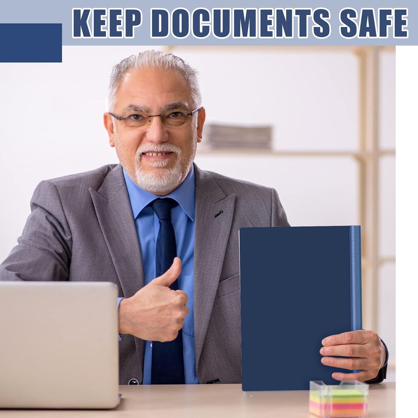 Teling 150 Pcs Plastic Report Covers with 3 Prong Clear Front Resume Folder Business Report Covers Bulk Presentation Folders Clear Front Report Folders for Documents, School, Office(Navy)