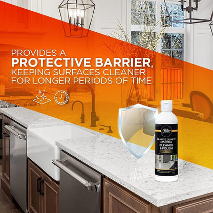Fuller Brush Countertop Cleaner & Polish - Multi Surface Cleaner - Cleans, Polishes and Protects Granite Quartz Marble Glass Laminates Metal and Other Surfaces Refreshing Orange Scent Removes Odor (6 Pack)
