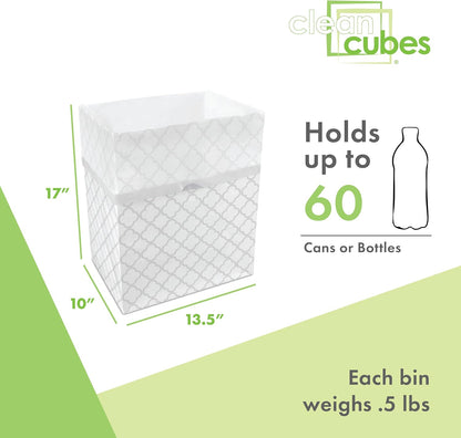 | 13 Gallon Disposable Trash Cans (6-Pack) with Fitted Trash Bags - Reusable Garbage and Recycling Bins for Parties, Events, and More (Trellis - 17" Height x 13.5" Width x 10" Depth)
