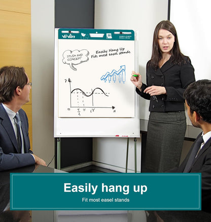 ViVin Sticky Easel Pad, 20 x 23 Inches Flip Chart Paper for Teachers and Students, Self Stick Easel Paper, 30 Sheets/Pad, 6 Pads/Pack