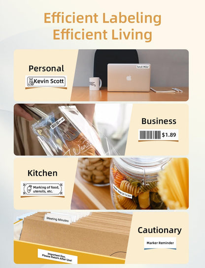 Makeid L1 Label Maker Machine with Tape Includes 3 Label Tapes - Portable & Rechargeable Label Makers Compatible with 9 12 16mm Tape - Mini Bluetooth Labeler for Organizing Office Home School