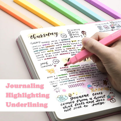 Vitoler Highlighters Assorted Colors,12 Pack Chisel Tip Highlighter Pens,No Bleed Highlighters for School Office Supplies