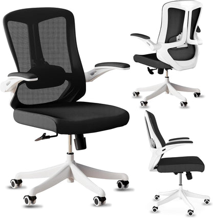 Mesh Office Chairs, High Back Ergonomic Office Chair with Lumbar Wide Comfty Compute Desk Chair for Home & Office Bedroom Study Student (Black)
