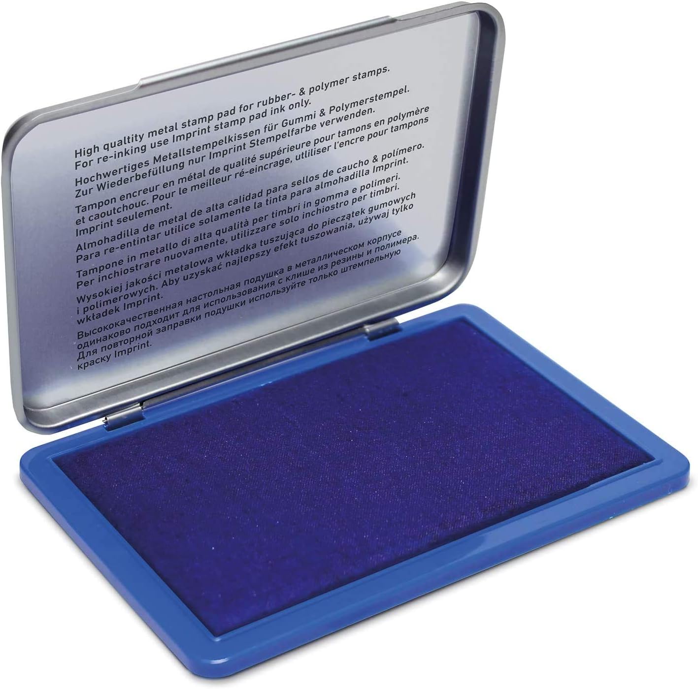 Trodat Imprint 9071M Metal Stamp Pad, 2" x 3-1/2", Blue