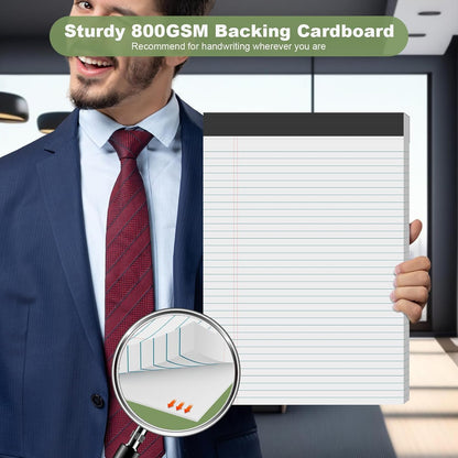 Note Pads 8.5 x 11.75 Writing Pads, 10 Pack, Double-Side Printed Lined Paper Pads Narrow Ruled White Legal Pads, 8.5x11.75 Line Note Pads, 30 Sheets Per Note Pad, Legal Notepads for Work/School/Office
