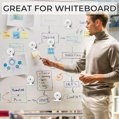 20 Pack Refrigerator Magnets, White Magnetic Clips Whiteboard Magnets, Magnet Clips Heavy Duty Fridge Magnets for Photo Displays, Home, Office, Classroom