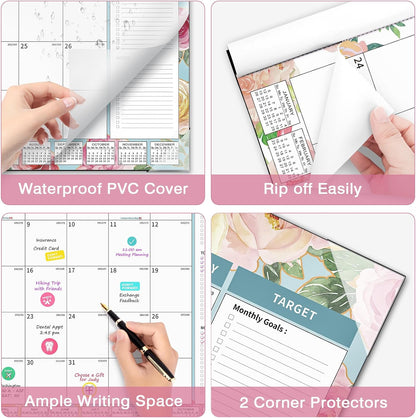 Ospelelf Desk Calendar 2025-2026 Large 22'' x 17'' Monthly Calendar 2025 Desktop Calendar, 18 Month Calendar, Use July 2025 - Dec 2026, Floral