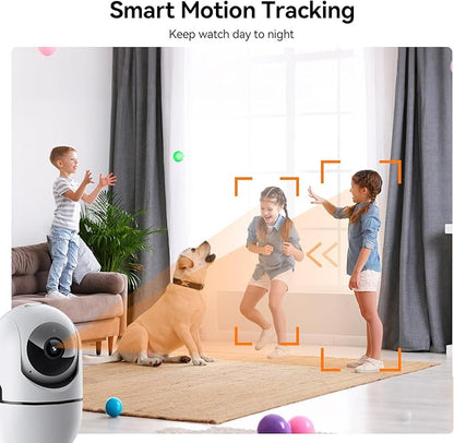 Indoor Security Camera, Indoor Camera for Home Security, WiFi Home Camera with 360° Pan Tilt, AI Motion Detection, Two-Way Audio, Night Vision for Baby, Pet, Elderly Monitoring