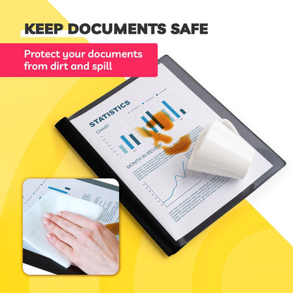 Report Covers - (30 Set), 8.5 x 11 Letter Size, 3-Prong Fasteners, Clear Front Plastic Folders - Perfect for Presenting Resumes, Proposals, and More with Professionalism