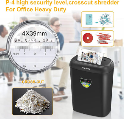 Paper Shredder, 14 Sheet Cross Cut, 6.6 Gallon Basket, P-4 Security Level, 3 Mode Design - Jam Proof Heavy Duty Shredder for Home and Office